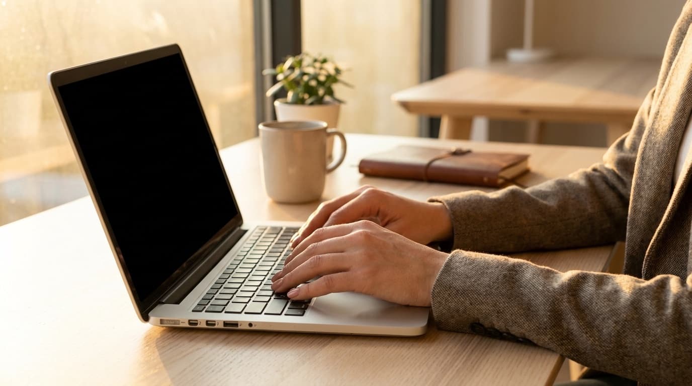 Profissional usando o Empregga em um notebook